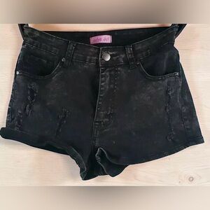Retro Doll Black Jean Shorts 28”